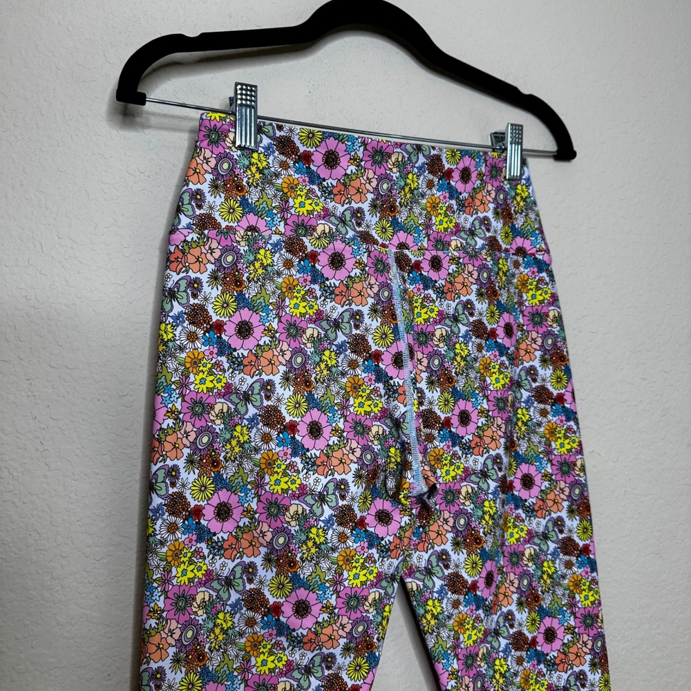 SSYS The Label Floral Butterfly High Waisted Leggings Small Boho Hippie Yoga - Picture 5 of 7